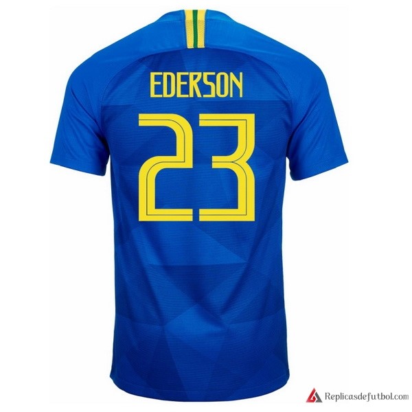Camiseta Seleccion Brasil Segunda equipación Ederson 2018 Azul